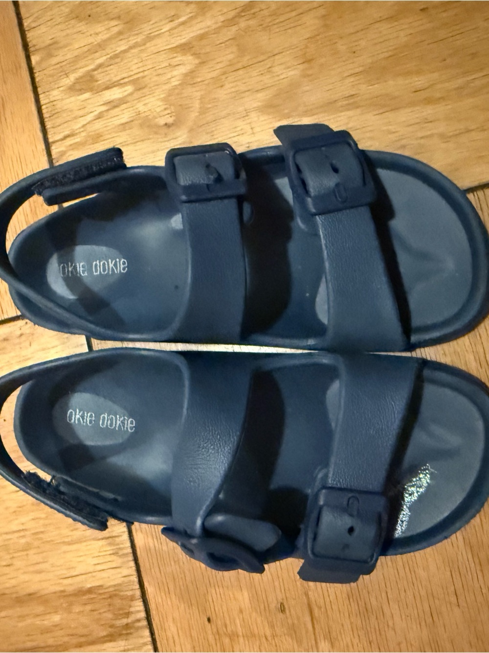 okie dokie Navy Blue Adjustable Strap Kids Sandals